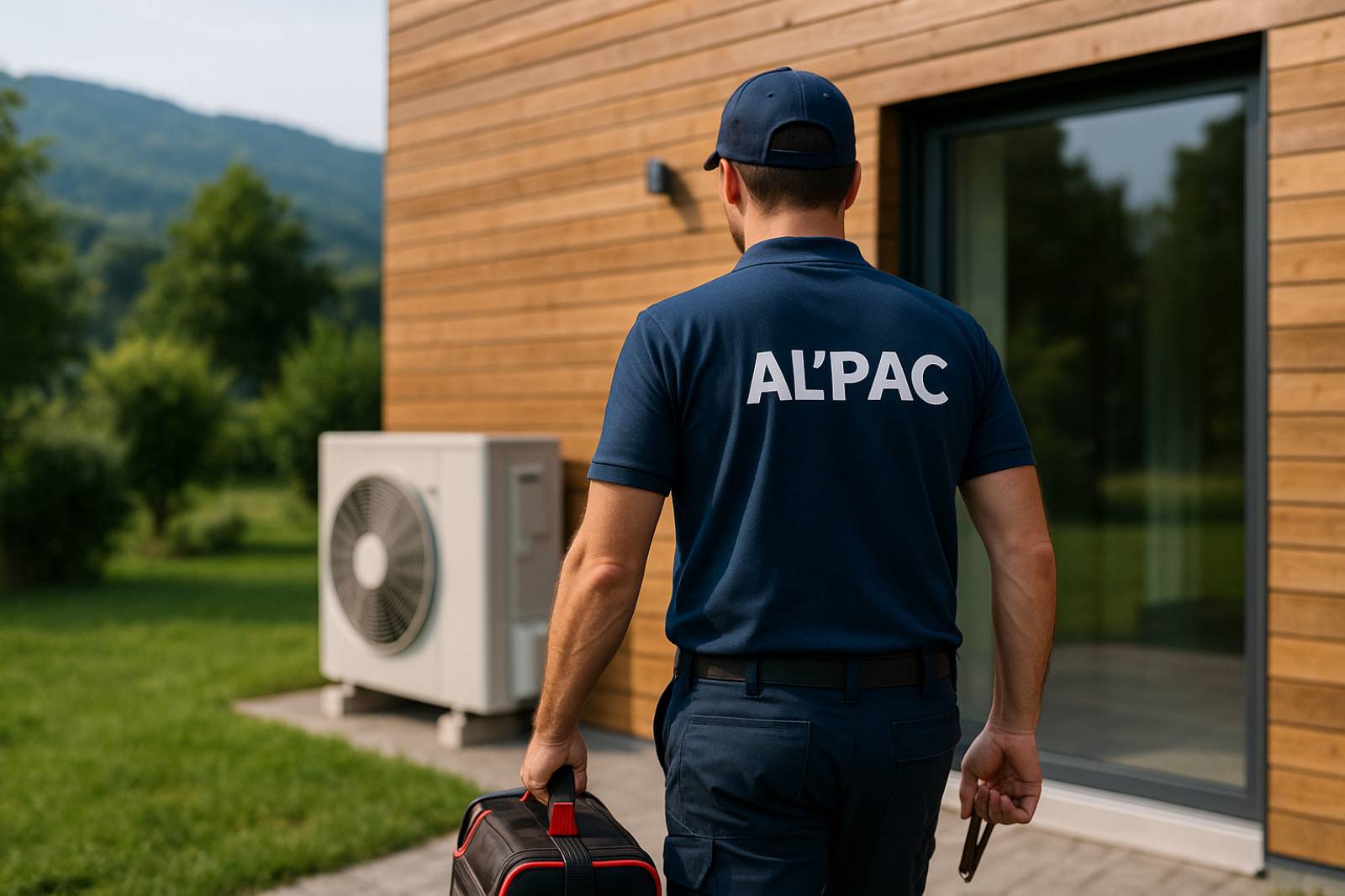 Installation d'une pompe à chaleur géothermique lors de la construction du chalet haut de gamme Mineral Lodge à Villaroger près de Chambéry