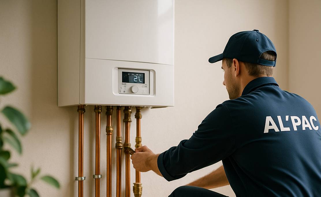 Chauffagiste pour remplacement d’une chaudière au gaz à la Tour du Pin