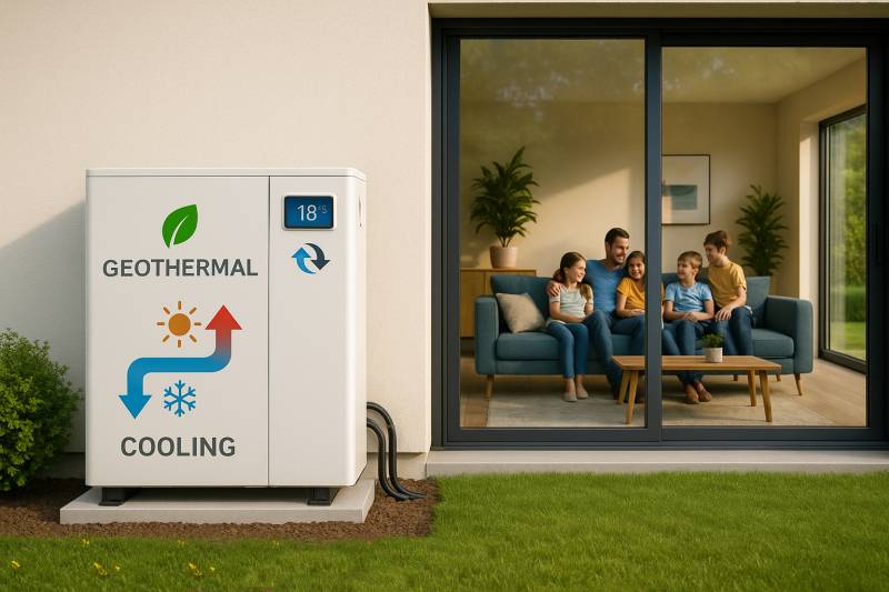 Installation d'une pompe a chaleur géothermique pour maison avec piscine à Annecy