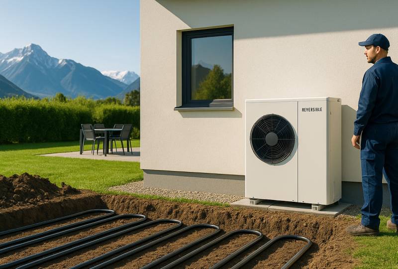 Pose d’une pompe à chaleur géothermique à Annecy